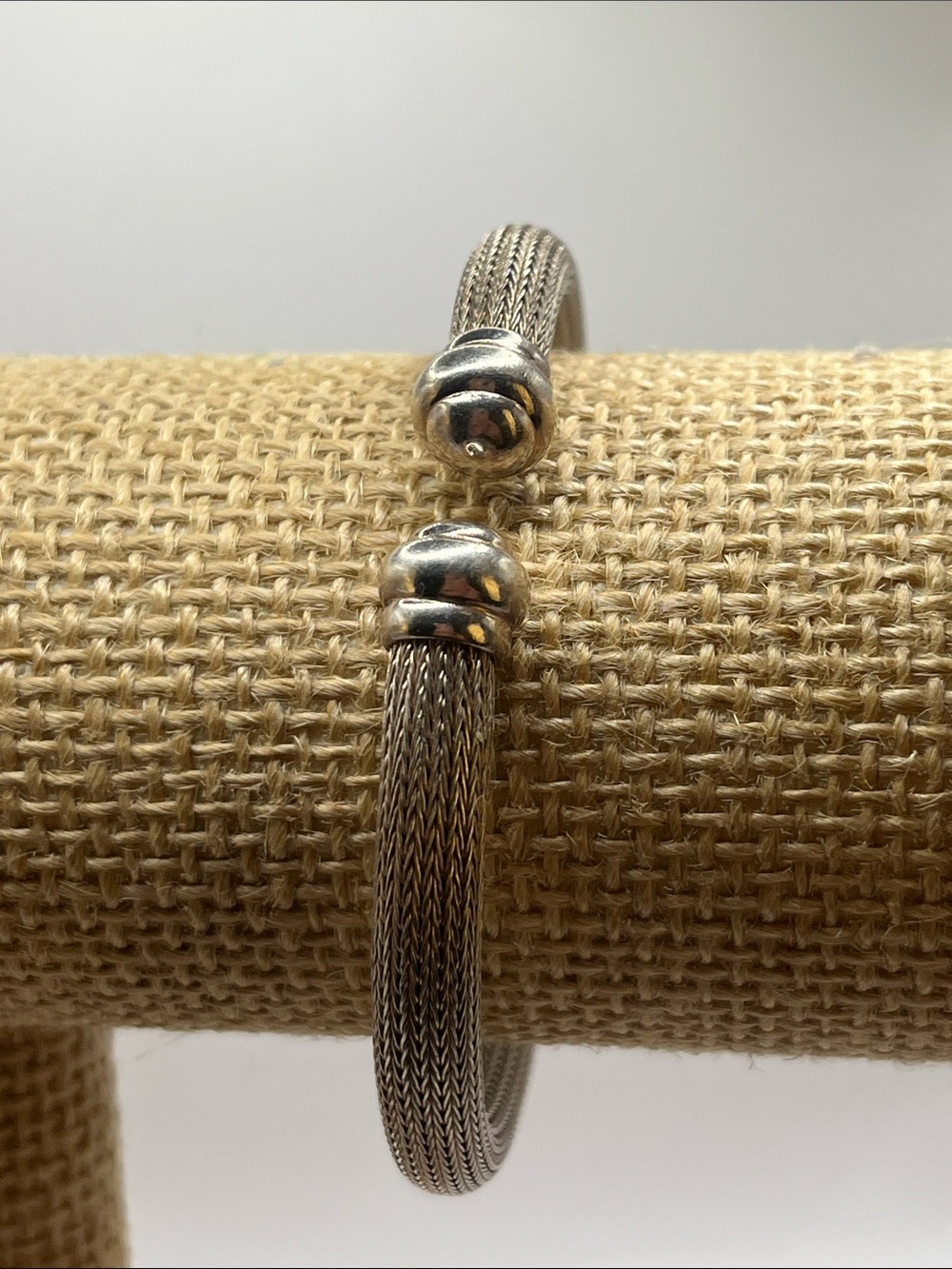 Vintage Janis Savitt Sterling Silver Mesh Cuff Bracelet - Made in Germany